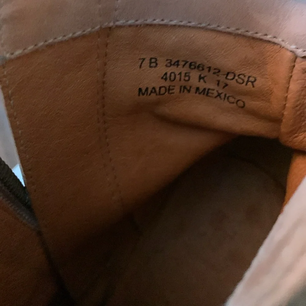 ✨Frye Tan/wood-rose Leather Ankle Boots double zipper - Picture 2 of 8